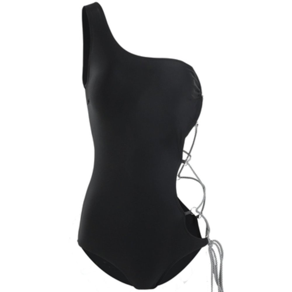 One-shoulder strappy swimsuit